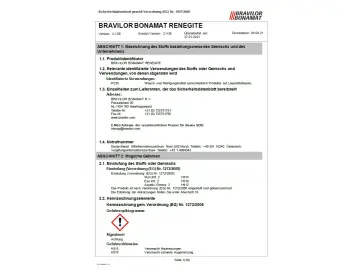 Bravilor Bonamat Renegite Sicherheitsdatenblatt
