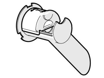 Auslauf Produktbehälter links